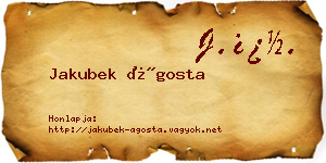 Jakubek Ágosta névjegykártya
